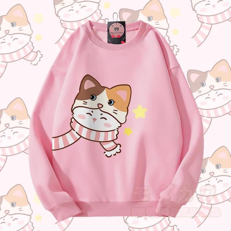 MODAKAWA Schal Katzenmotiv Partner-Sweatshirt Unisex - Rosa - 5XL - image 6