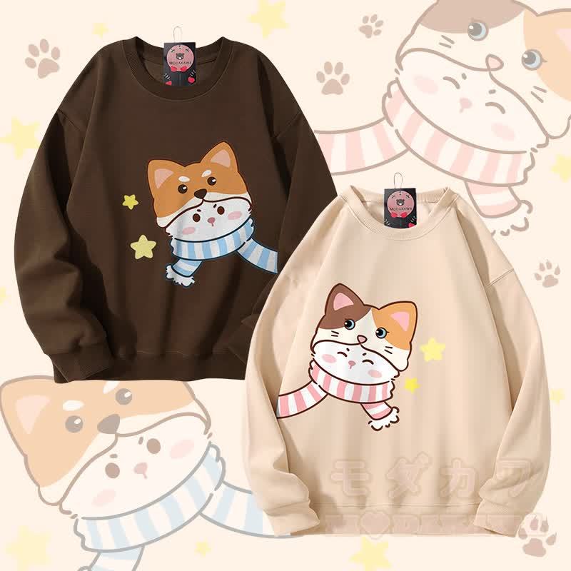 MODAKAWA Schal Katzenmotiv Partner-Sweatshirt Unisex - image 1