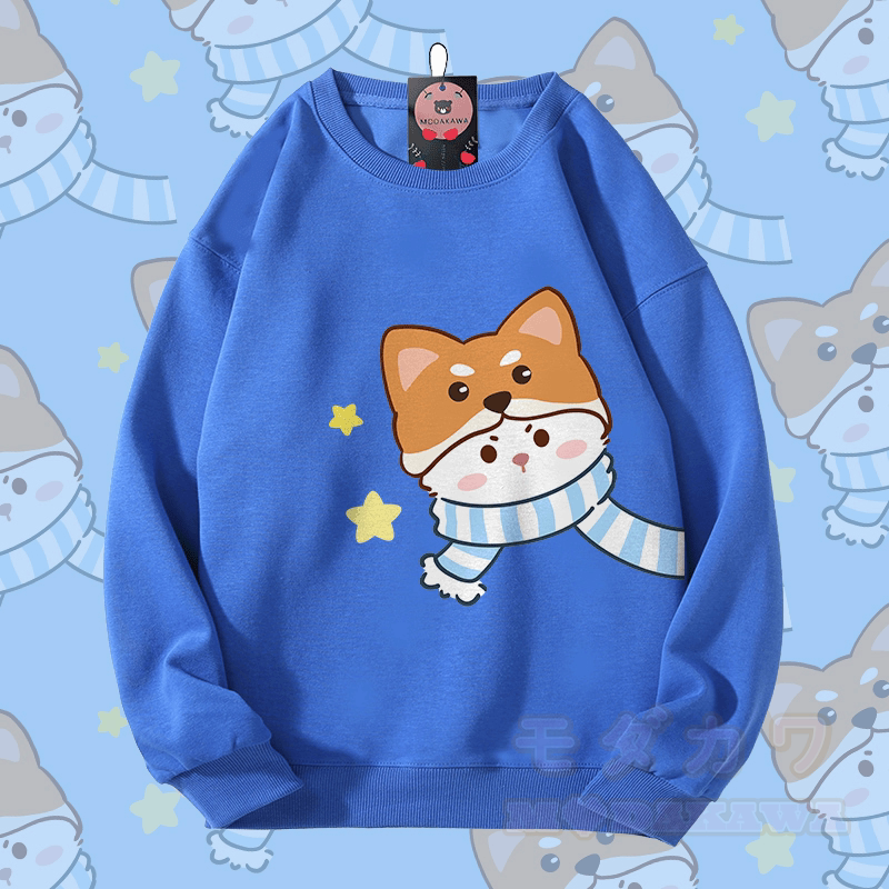 MODAKAWA Schal Katzenmotiv Partner-Sweatshirt Unisex - Königsblau - 5XL - image 3