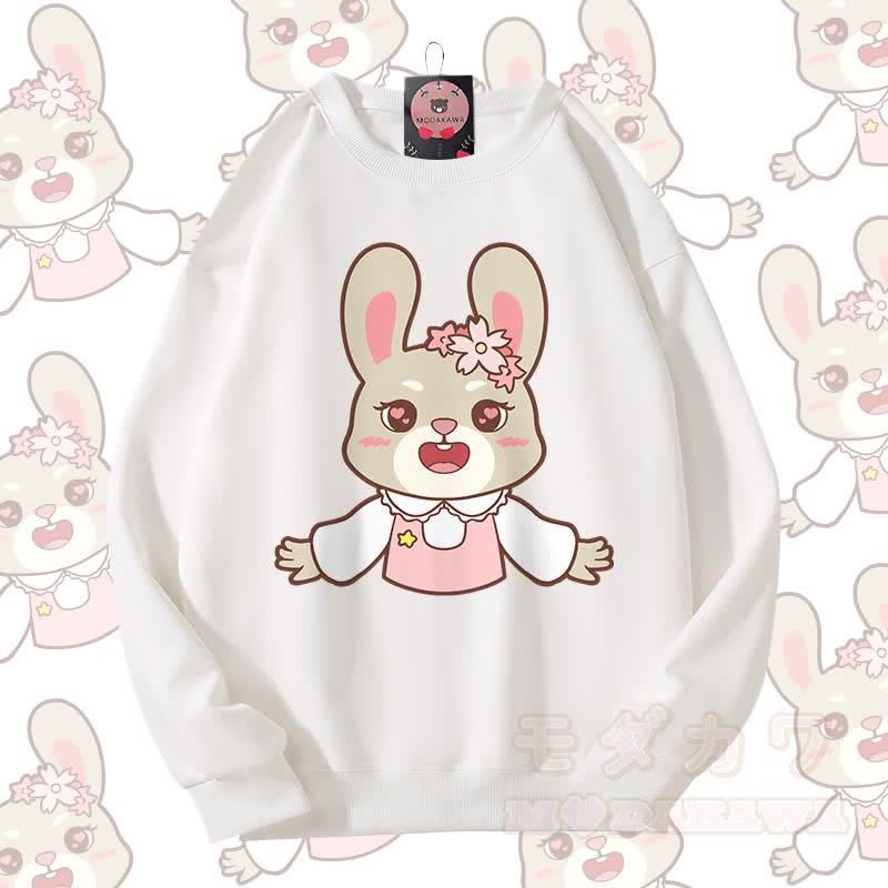 MODAKAWA Niedliches Unisex-Sweatshirt mit Tiermotiv für Paare - Weiß - 5XL - image 7