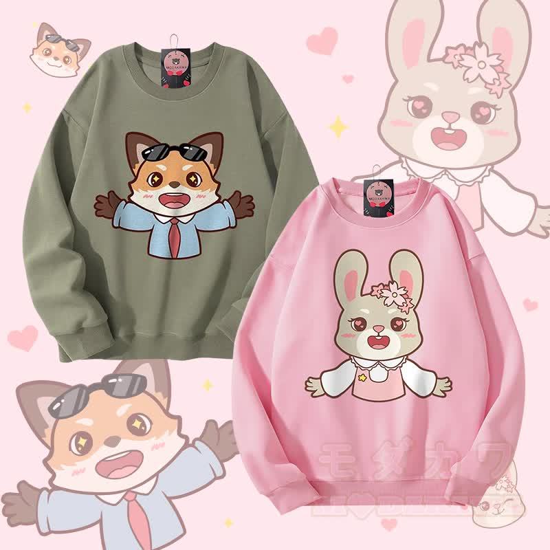 MODAKAWA Niedliches Unisex-Sweatshirt mit Tiermotiv für Paare - image 1