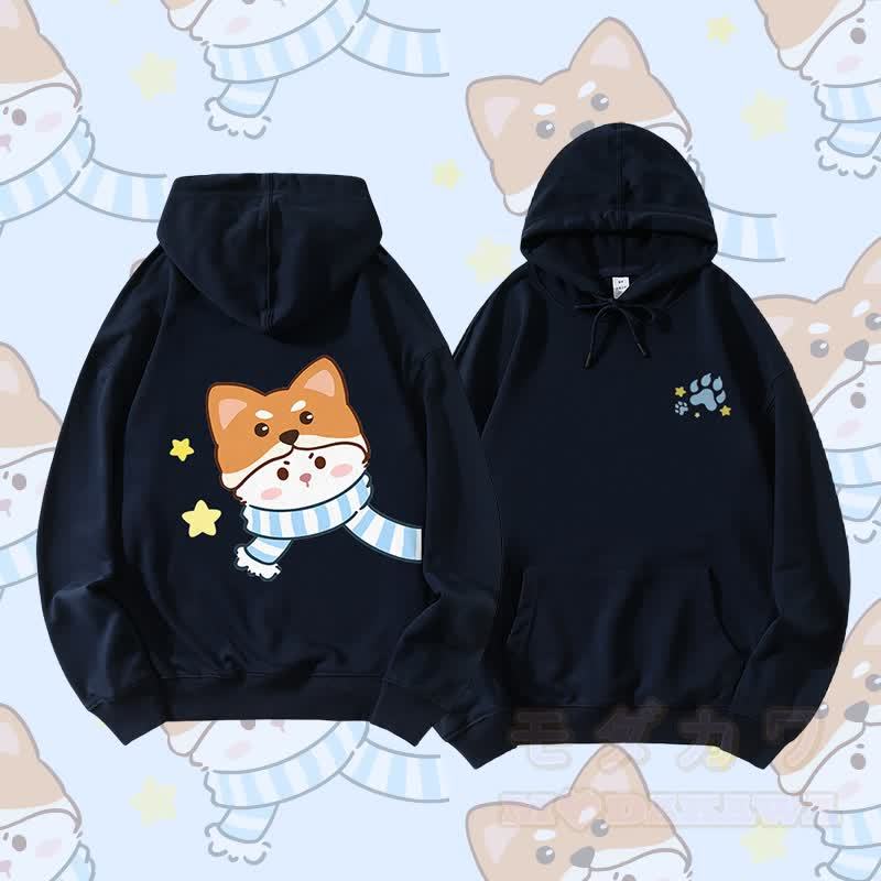 MODAKAWA Schal mit Katzenmotiv, Partner-Hoodie - Purpurblau - 5XL - image 2