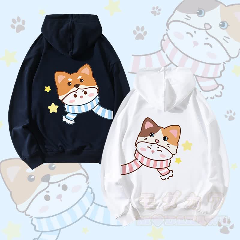 MODAKAWA Schal mit Katzenmotiv, Partner-Hoodie - image 1