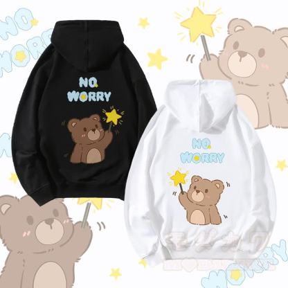 MODAKAWA NO WORRY Bären-Grafik Partner-Hoodie - image 1