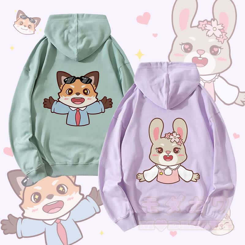 MODAKAWA Niedlicher Partner-Hoodie mit Tiermotiv - image 1