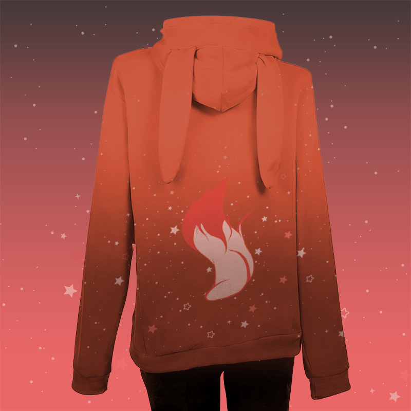 MODAKAWA Kapuzenpullover mit niedlichem Fuchs-Motiv und Hasenohren - image 3