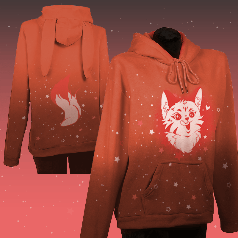 MODAKAWA Kapuzenpullover mit niedlichem Fuchs-Motiv und Hasenohren - image 1