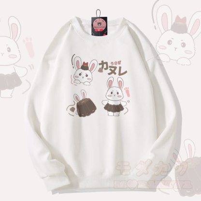 MODAKAWA Unisex-Sweatshirt mit Hasenpudding-Motiv - Weiß - 5XL - image 2