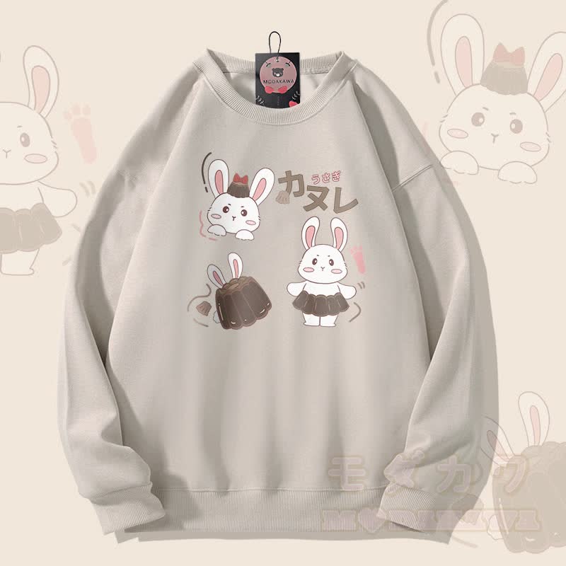 MODAKAWA Unisex-Sweatshirt mit Hasenpudding-Motiv - Hellbeige - 5XL - image 1