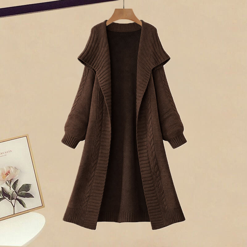 Strickpullover, Cardigan, weit geschnittene Hose, passender Rock - Cardigan Sweater - XL - image 3