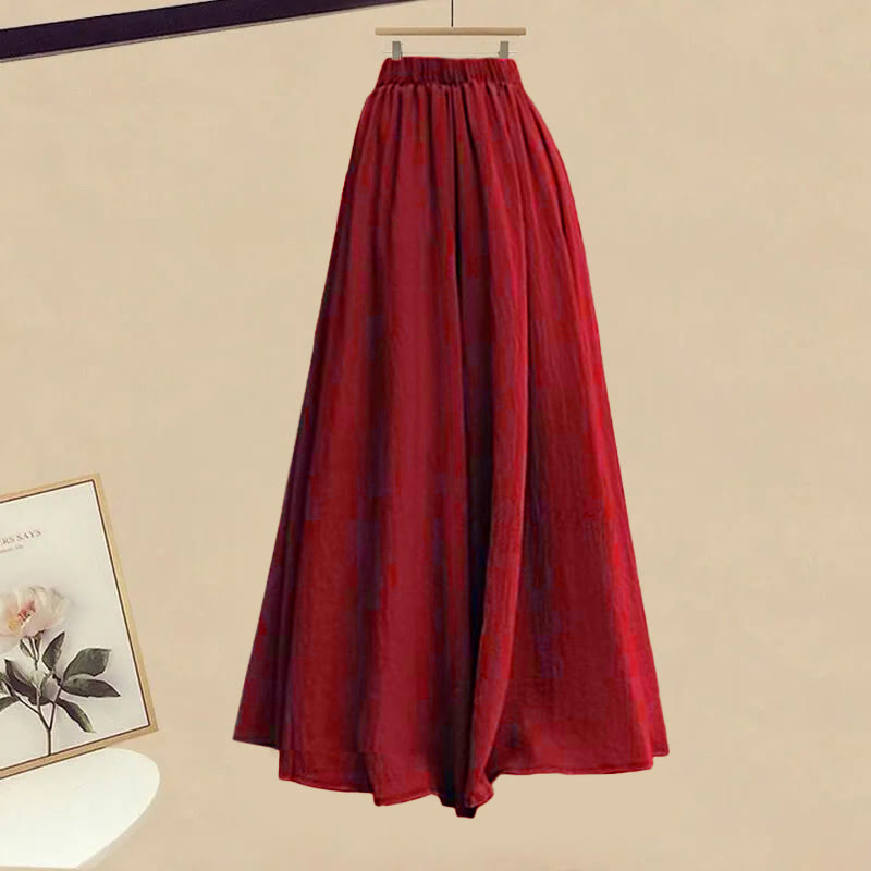 Strickpullover, schwarzes Oberteil, weite Hose, passender Rock - Pantskirt - XL - image 3