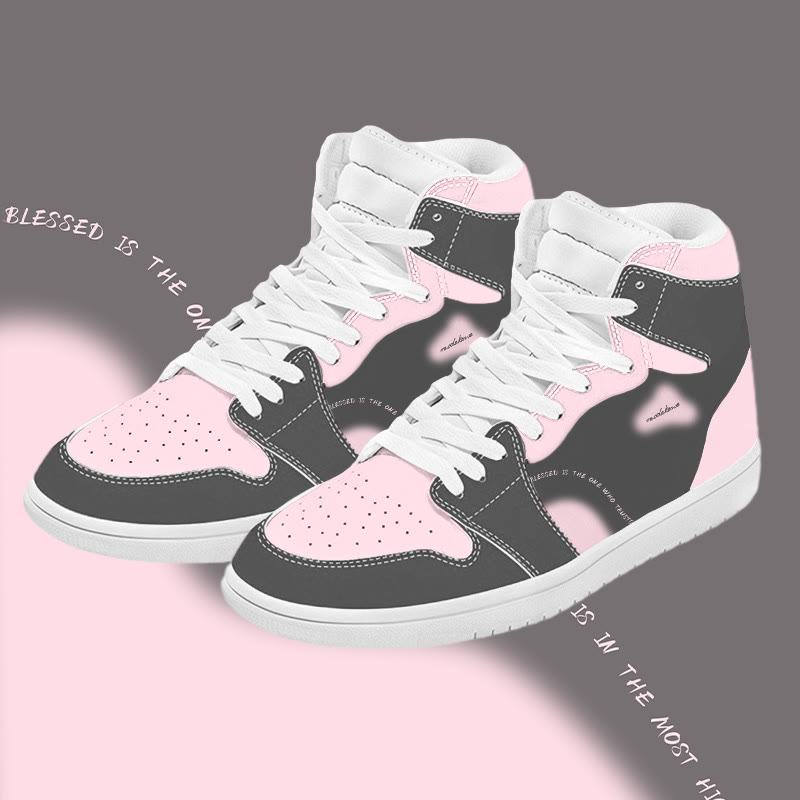 MODAKAWA Farben Block Graphic High Top Canvas Schuhe - Grey&Pink A - 48 - image 1