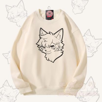 MODAKAWA Fox Boy Graphic Unisex Sweatshirt - Beige - 5XL - image 2