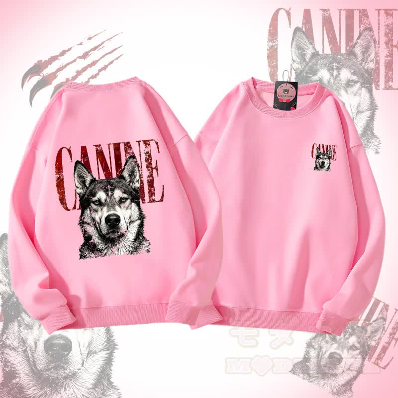 MODAKAWA CANINE Unisex-Sweatshirt mit Hundemotiv - Rosa - 5XL - image 3