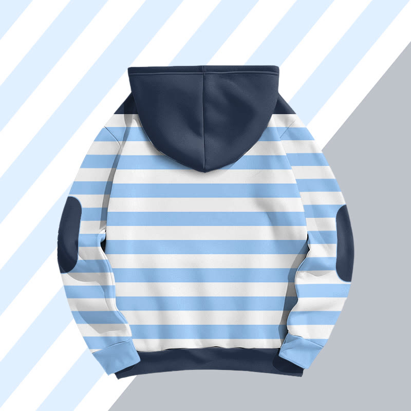 MODAKAWA Pullover-Hoodie mit Streifen- und Buchstabenprint - image 3