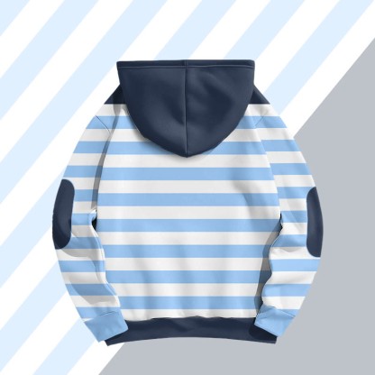 MODAKAWA Pullover-Hoodie mit Streifen- und Buchstabenprint - image 3