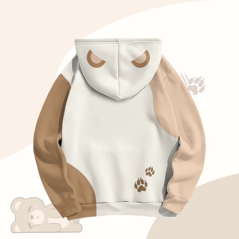 MODAKAWA Farben Block Bear Lying Flat Graphic All Over Print Pullover Hoodie - image 3