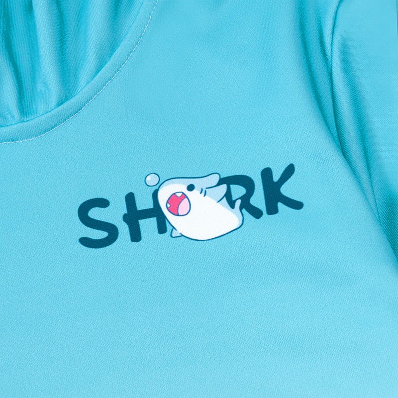 MODAKAWA Kapuzenpulloverkleid mit Farbverlauf und Hai-Motiv sowie Seitentaschen - image 3