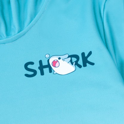 MODAKAWA Kapuzenpulloverkleid mit Farbverlauf und Hai-Motiv sowie Seitentaschen - image 3