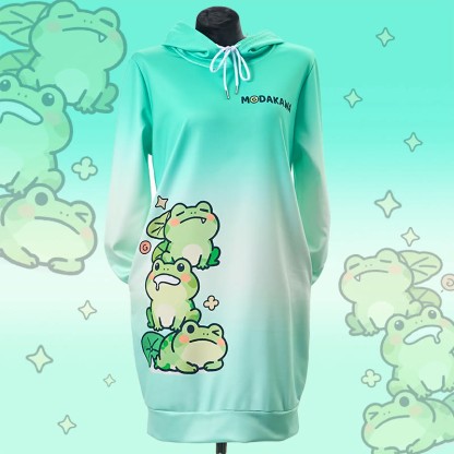 MODAKAWA Kapuzenpulloverkleid mit Farbverlauf und Seitentaschen - image 3