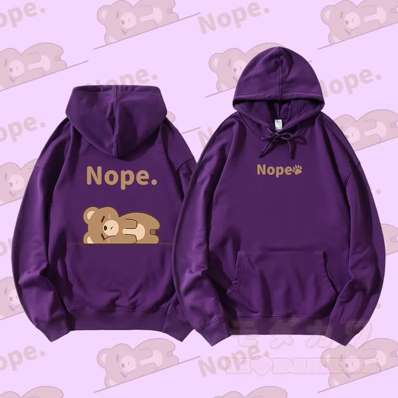 MODAKAWA Bären-Streetwear-Pullover-Hoodie mit Grafikmotiv - Dunkelviolett - 5XL - image 2