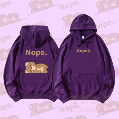 MODAKAWA Bären-Streetwear-Pullover-Hoodie mit Grafikmotiv - Dunkelviolett - 5XL - image 2