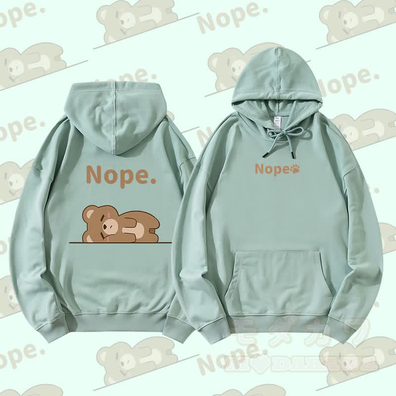 MODAKAWA Bären-Streetwear-Pullover-Hoodie mit Grafikmotiv - Grün - 5XL - image 1