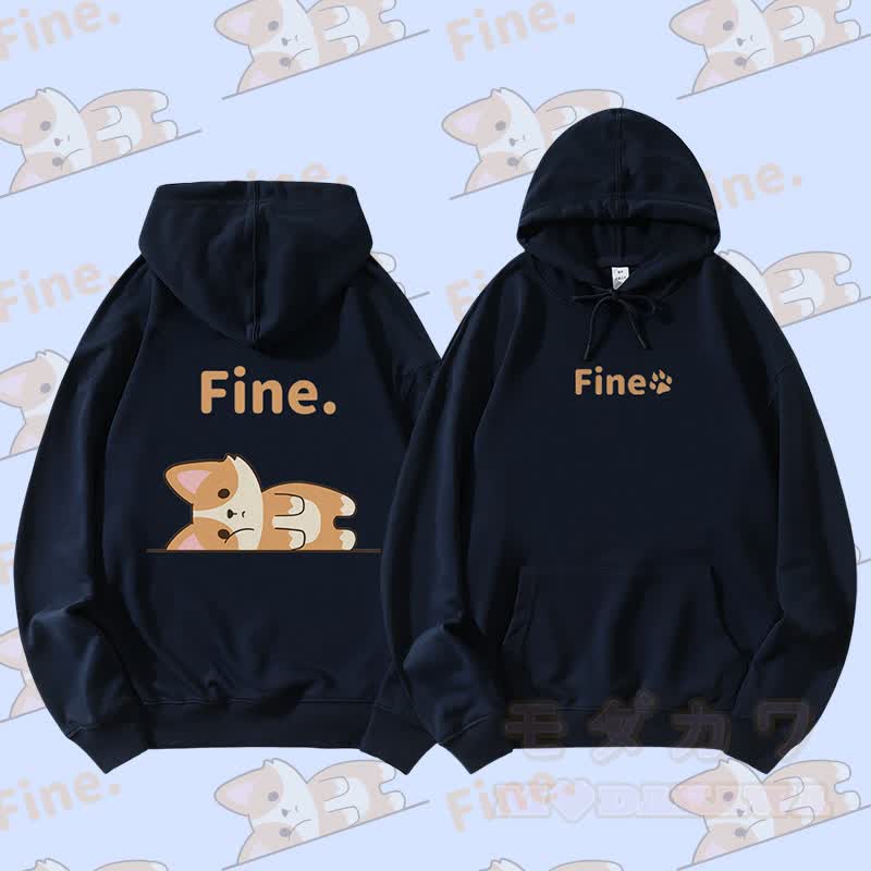 MODAKAWA Fox Lying Flat Graphic Streetwear Pullover Hoodie - Purpurblau - 5XL - image 1