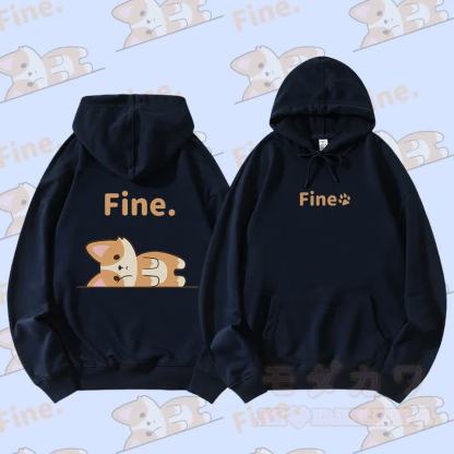 MODAKAWA Fox Lying Flat Graphic Streetwear Pullover Hoodie - Purpurblau - 5XL - image 1