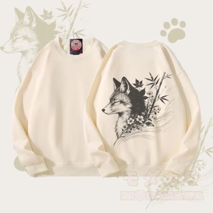 MODAKAWA Unisex-Sweatshirt mit Bambusfuchs-Grafik - Beige - 5XL - image 1