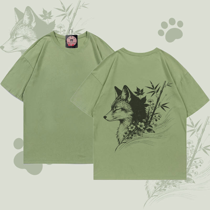 MODAKAWA Bambusfuchs-Grafik-T-Shirt - Green - 5XL - image 1