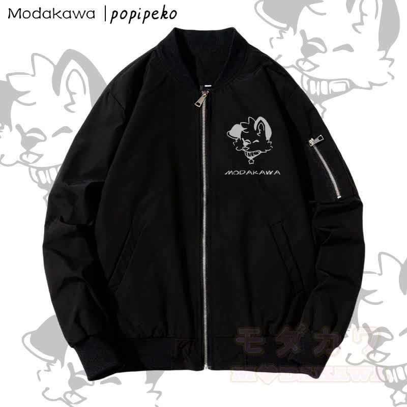MODAKAWA X popipeko Puppy Graphic Zip Up Outerwear Jacket - Verdickt - Schwarz - 4XL - image 2