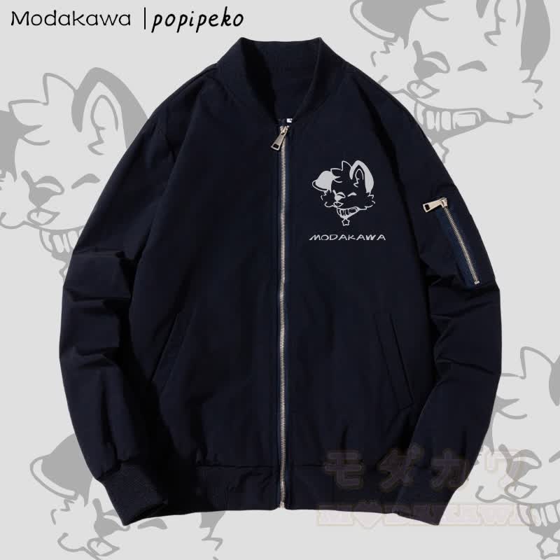 MODAKAWA X popipeko Puppy Graphic Zip Up Outerwear Jacket - Verdickt - Purpurblau - 4XL - image 1