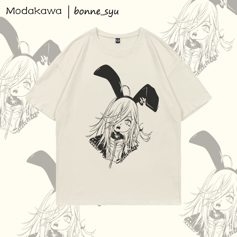 MODAKAWA X bonne_syu Gothic Bunny Girl Grafik-T-Shirt - Beige - 5XL - image 1