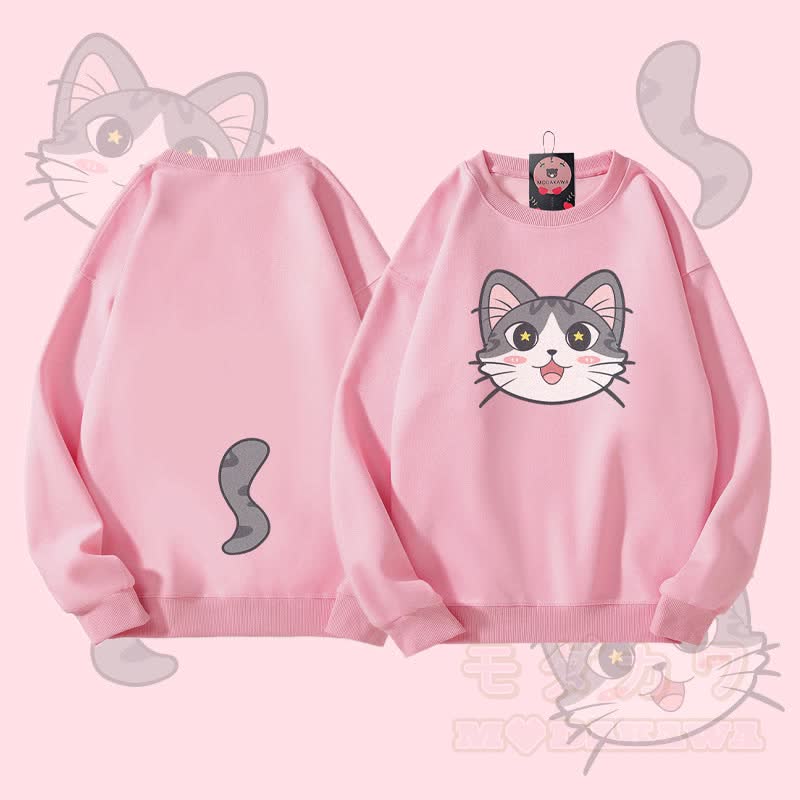 MODAKAWA Unisex-Sweatshirt mit Katzenmotiv (Gesicht und Schwanz) - Rosa - 5XL - image 2