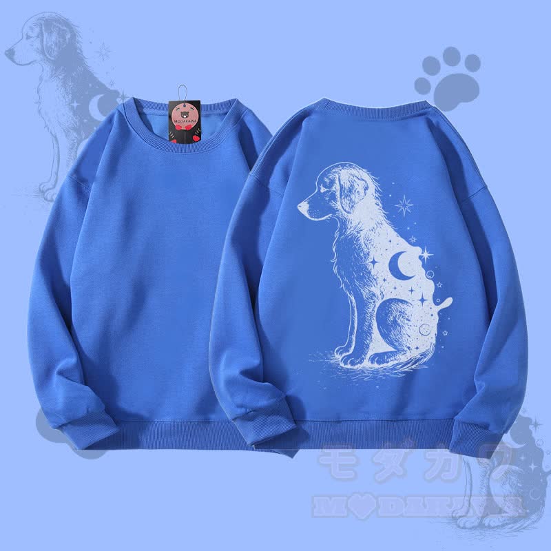 MODAKAWA Moon Puppy Grafik Unisex Sweatshirt - Blau - 5XL - image 2