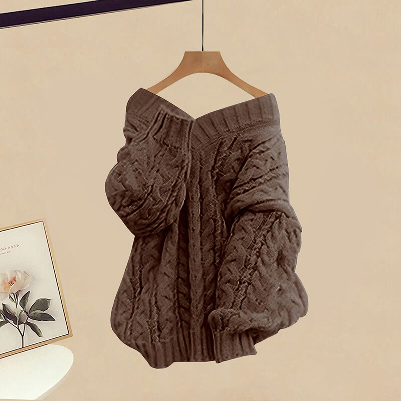 Strickpullover, schwarzes Kleid, passendes Outfit - Brown Sweater - XL - image 7