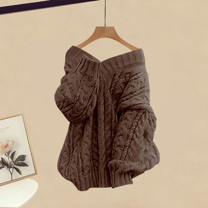 Strickpullover, schwarzes Kleid, passendes Outfit - Brown Sweater - XL - image 7