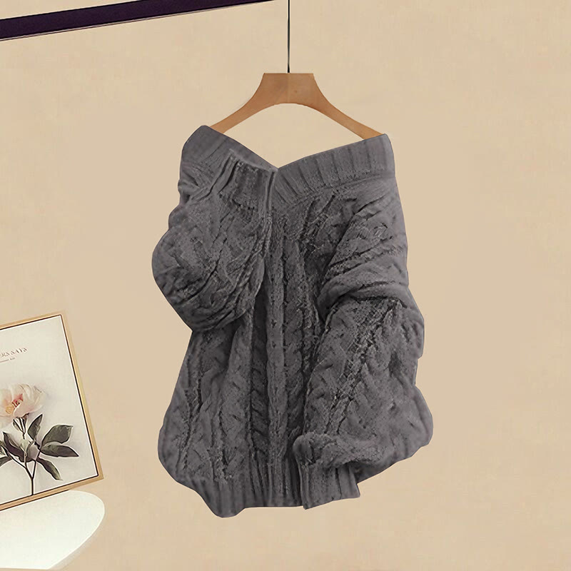 Strickpullover, schwarzes Kleid, passendes Outfit - Grey Sweater - XL - image 6