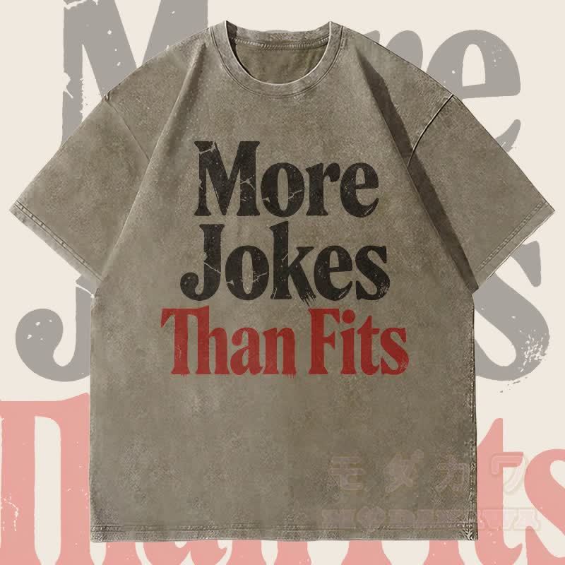 MODAKAWA MEHR WITZE ALS PASST Grafik Unisex Vintage Washed T-Shirt - Armeegrün - 4XL - image 2