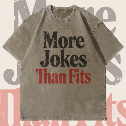 MODAKAWA MEHR WITZE ALS PASST Grafik Unisex Vintage Washed T-Shirt - Armeegrün - 4XL - image 2