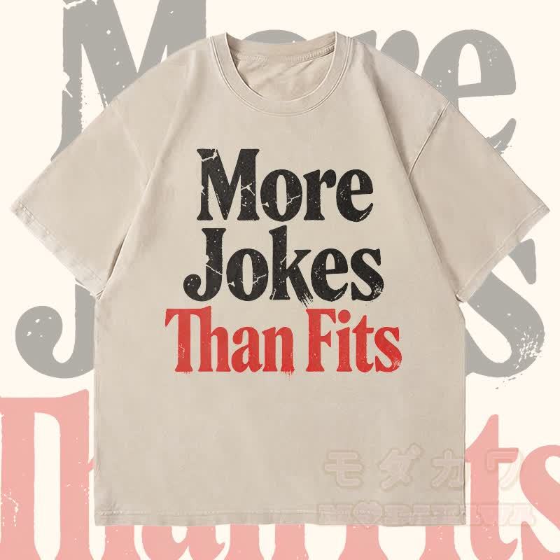 MODAKAWA MEHR WITZE ALS PASST Grafik Unisex Vintage Washed T-Shirt - Beige - 4XL - image 1