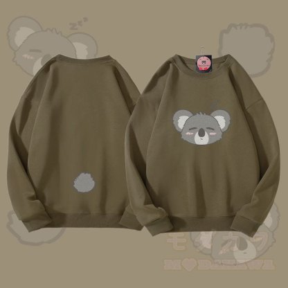 MODAKAWA Unisex-Sweatshirt mit Koala-Motiv (Gesicht und Schwanz) - Dunkelkhaki - 5XL - image 2