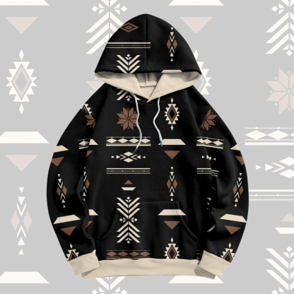 MODAKAWA Pullover-Hoodie mit geometrischem Allover-Print - Black - 8XL - image 1