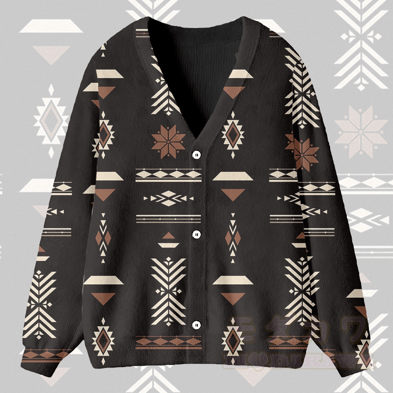 MODAKAWA Cardigan-Top mit geometrischem Muster - Schwarz - 4XL - image 3