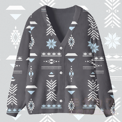 MODAKAWA Cardigan-Top mit geometrischem Muster - Grau - 4XL - image 2