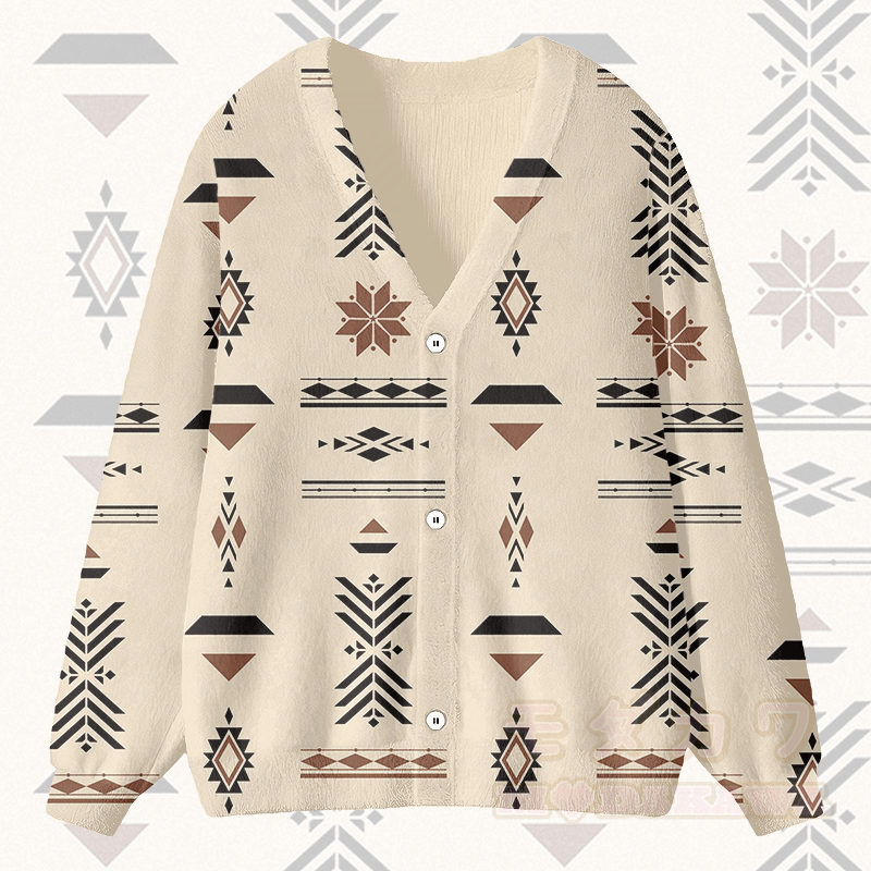 MODAKAWA Cardigan-Top mit geometrischem Muster - Aprikose - 4XL - image 1