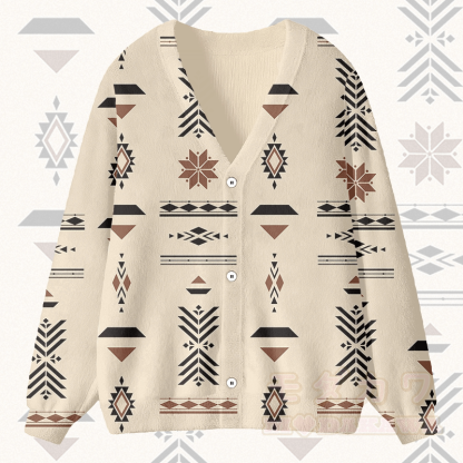 MODAKAWA Cardigan-Top mit geometrischem Muster - Aprikose - 4XL - image 1