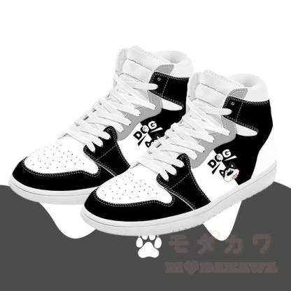 MODAKAWA High-Top-Canvas-Schuhe mit Hundemotiv und Farben Design (Zunge raus) - Schwarz - 48 - image 2