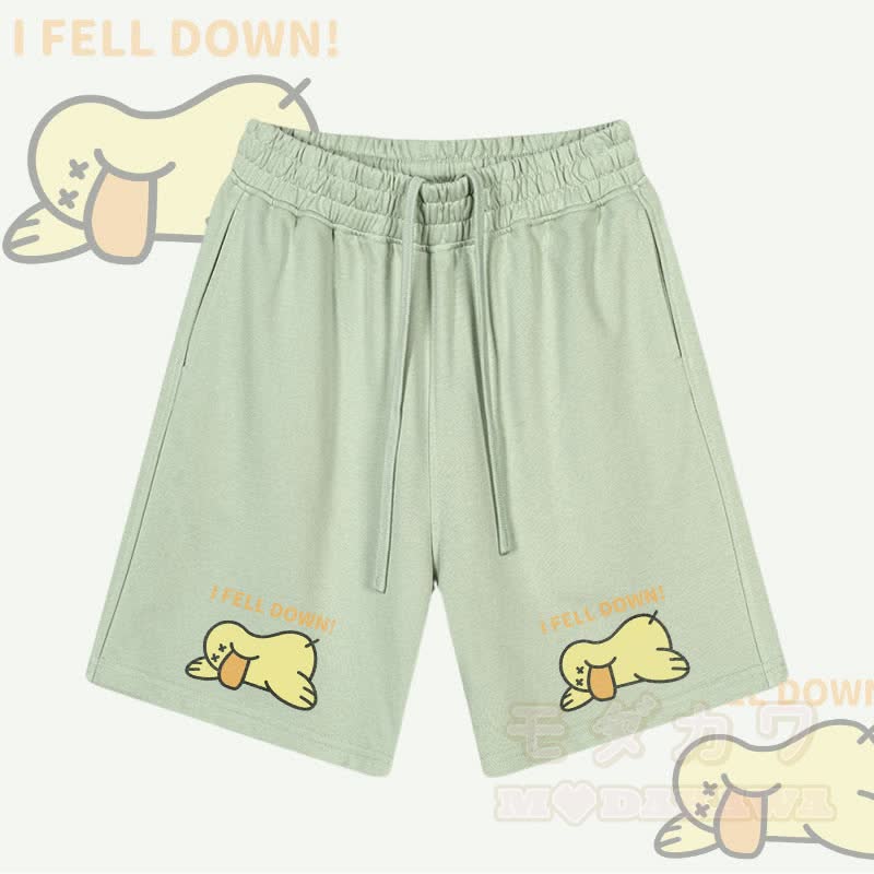 MODAKAWA I FELL DOWN Duck Graphic Drawstring Shorts - Grün - 2XL - image 1